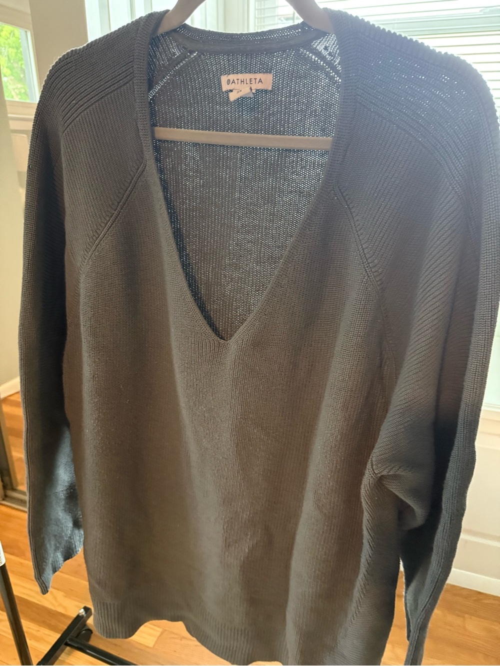 Athleta Sage Green V-Neck Women's Sweater